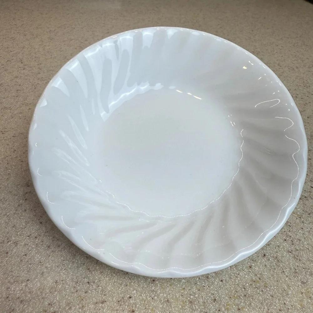 VTG Johnson Brothers SnowWhite Swirl Fruit Bowls Set of 2 England Ironstone 5